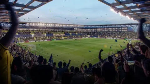 Oxford United CGI Oxford Stadium pitchside