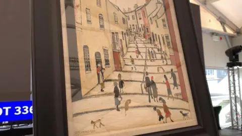 BBC LS Lowry's The Street With Many Steps for auction in Douglas