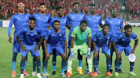 EPA Al Hilal Omdurman players pose before the CAF Champions League soccer match between Al Ahly SC and Al Hilal Omdurman, in Cairo, Egypt, 01 April 2023.