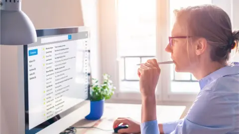 Getty Images woman on computer