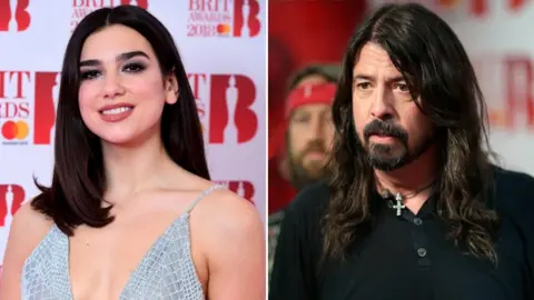 Getty Images Dua Lipa and Dave Grohl