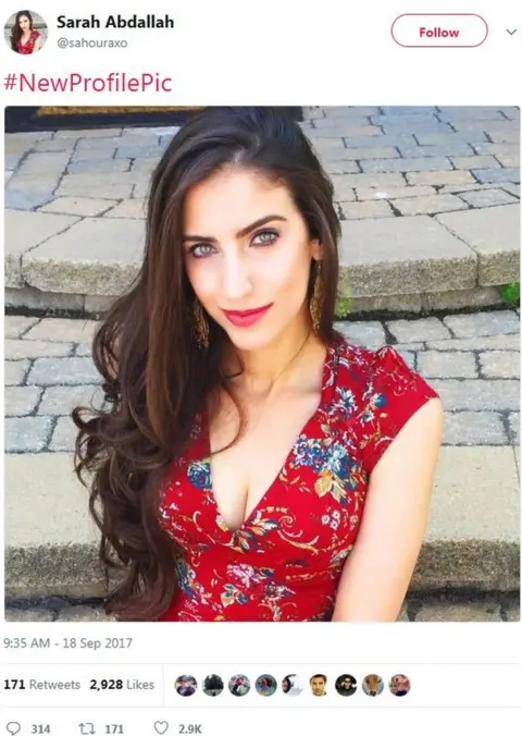 Twitter/@sahouraxo Sarah Abdallah is one of the most influential Twitter users commenting on conversations about the conflict in Syria, although little is known about the person behind the account