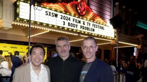 Getty Images Alexander Woo, David Benioff, and D. B. Weiss attend the 3 Body Problem World Premiere at SXSW