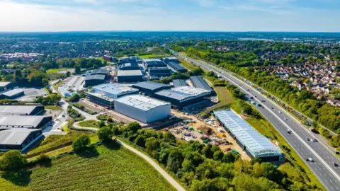 Shinfield Studios aerial view of buildings