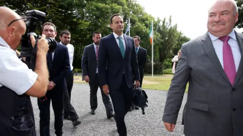 Brian Lawless An Taoiseach Leo Varadkar arriving at Derrynane House, Kerry, for a government cabinet meeting