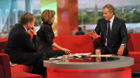 Tony Blair interviewed by hosts Sian Williams and Bill Turnbull on BBC Breakfast on 9 June 2011