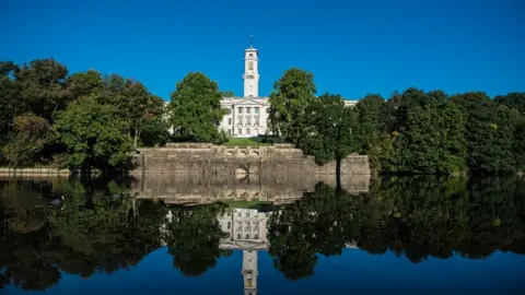 The University of Nottingham  The University of Nottingham's Trent building and Highfield lake