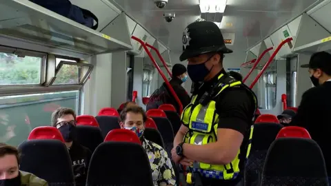 police officer onboard a train