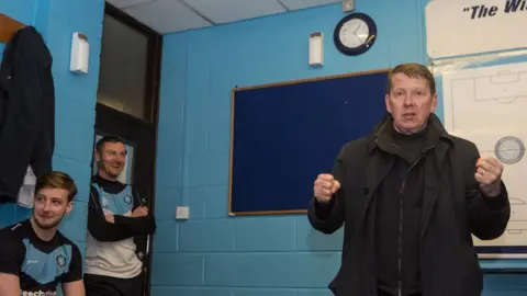 Andy Rowland/Wycombe Wanderers Bill Turnbull at Adams Park