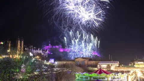 PA Media Fireworks in Edinburgh