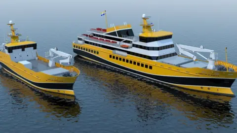 Harland and Wolf Computer generated ferries