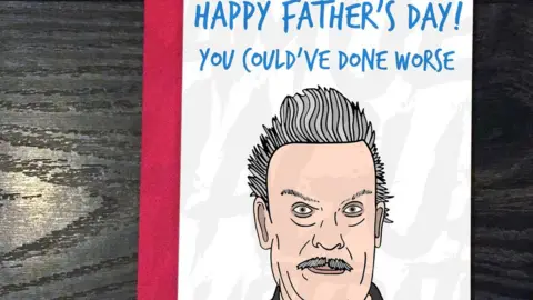 Samuel Hague Illustration A Father's Day card depicting Josef Fritzl