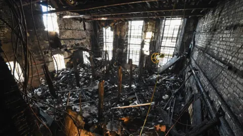 Getty Images The library in the Mackintosh building was gutted in the blaze on 23 May 2014