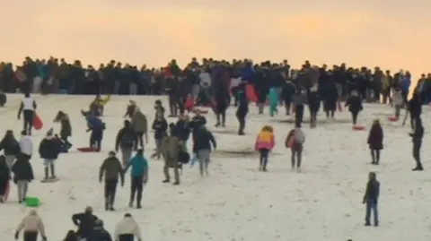 Large crowds congregate on Newcastle's Town Moor and Flatts Lane Country Park in Middlesbrough.