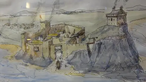 Isla Heritage Artist's impression of how the Dunyvaig Castle may have looked in the 1600