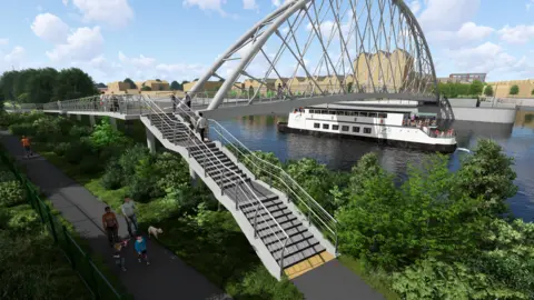 Nottingham City Council An artist's impression of the bridge