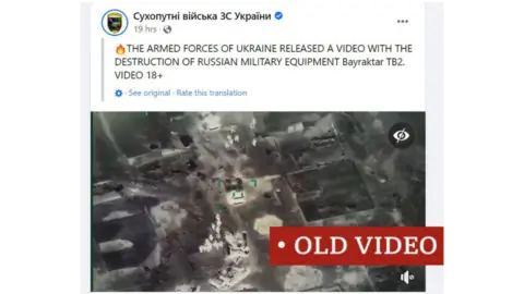 Twitter This footage was portrayed as being from the conflict in Ukraine - but was actually shot in Syria