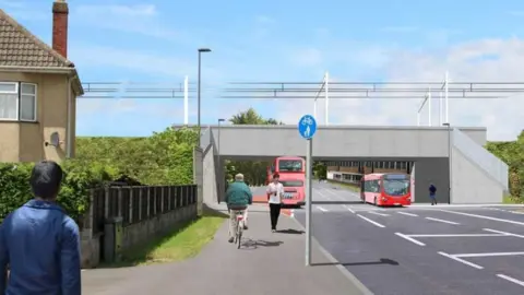 South Gloucestershire Council Artist's impression of replacement railway bridge