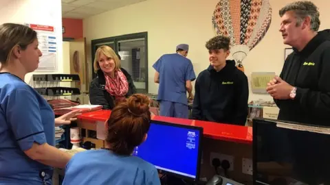 Sam Norris and family at hospital
