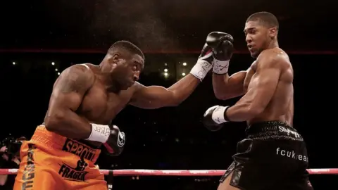 Getty Images Michael Sprott taking on Anthony Joshua