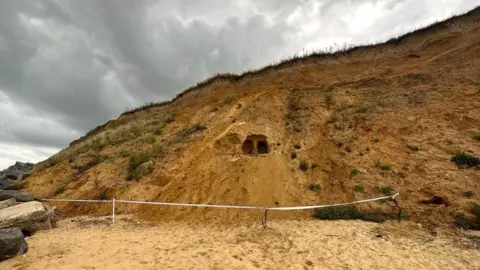 Gorleston Coastguard A cordon around the cliffs at Hopton, Norfolk, where children had reportedly been digging