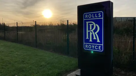 BBC An image of Rolls-Royce headquarters in Derby