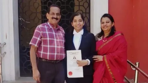 Sarah Sunny Sarah Sunny with her parents Sunny Kuruvilla and Betty Sunny after enrolling in the bar in 2021