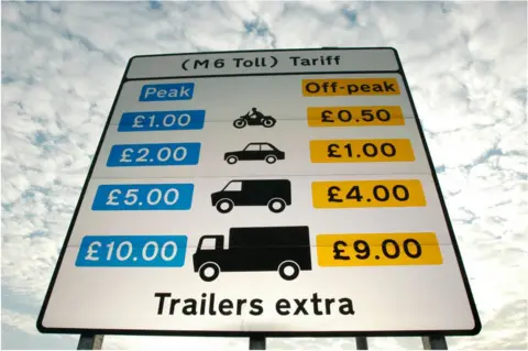 Getty Images road toll sign