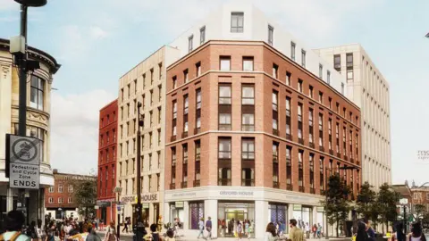 Lanpro An artist's impression of the former Debenhams site in Norwich