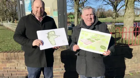 LDRS Councillors Gary Flint and Adrian Andrew at King George V Playing Fields