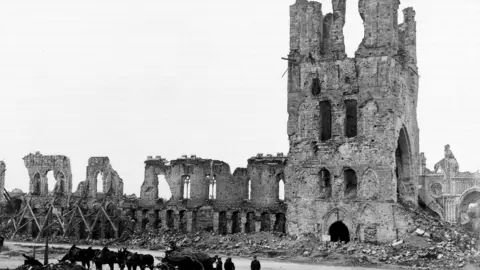 PA Cloth Hall in Ypres in 1917