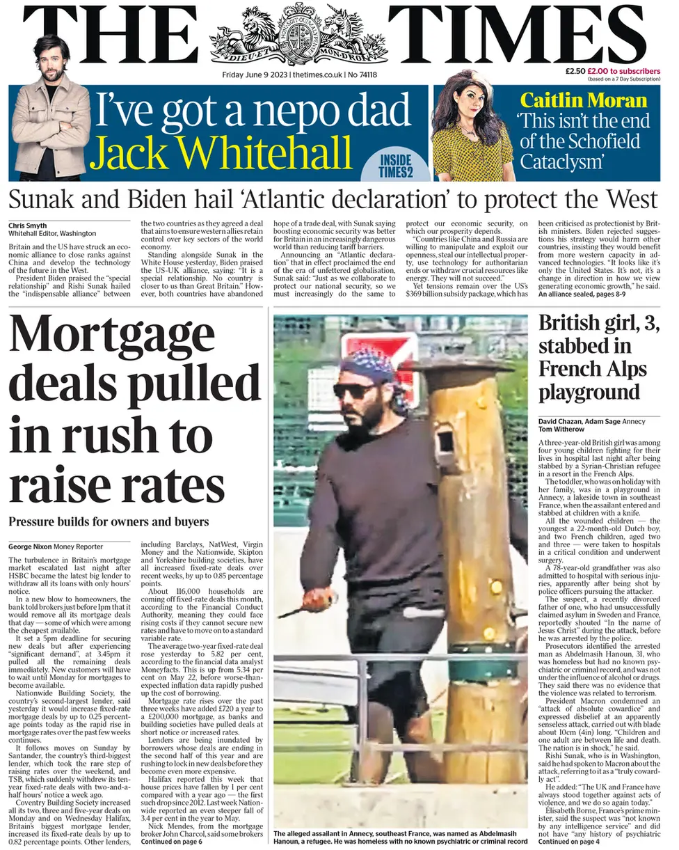 The Times front page