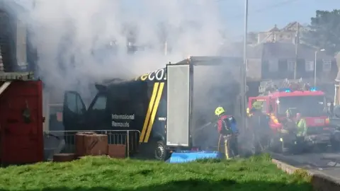 www.movecorp.co.uk Van on fire