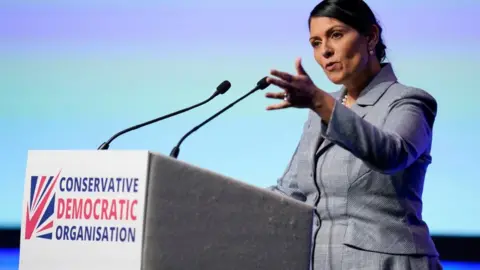 PA Media Priti Patel addressing the Conservative Democratic Organisation