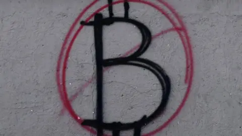 Getty Images A scrawled Bitcoin symbol