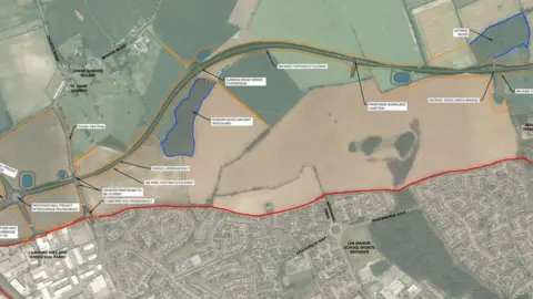 Central Bedfordshire Council  Map of link road