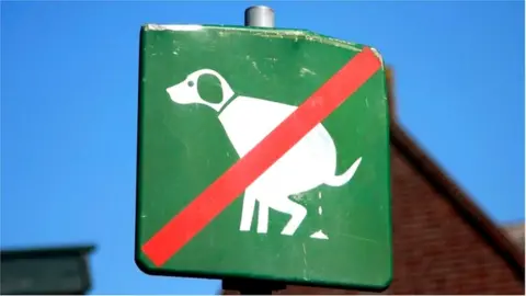 Getty Images "No dog poo" sign