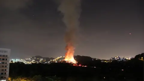 Reuters A fire blazes at the National Museum of Brazil in Rio de Janeiro on 2 September 2018