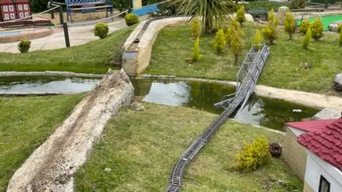 Southsea Model Village Damage at Southsea Model Village