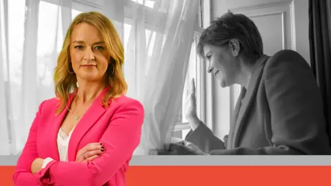 PA Media/BBC Montage of Laura Kuenssberg with Nicola Sturgeon