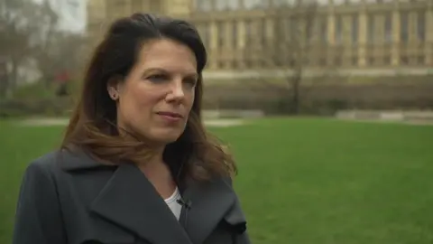 Caroline Nokes in Westminster for an interview