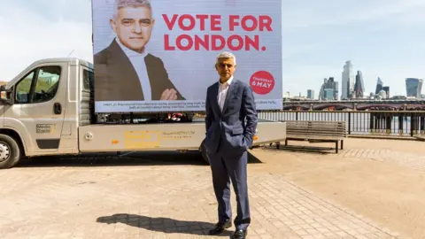 EPA Labour candidate for the London mayoral election Sadiq Khan