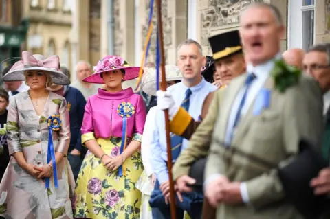 Getty Images Principle ladies take part in Hawick Common Riding