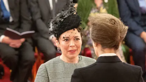 Dominic Lipinski/PA Wire Olivia Colman and Princess Anne