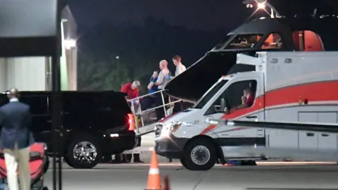 Reuters A person believed to be Otto Warmbier is transferred from a medical transport airplane to an awaiting ambulance at Lunken Airport in Cincinnati, Ohio, U.S., June 13, 201