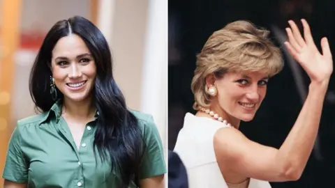 Getty Images Separate photos of Meghan Markle and Diana, Princess of Wales