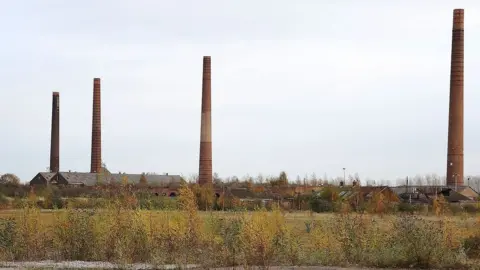 South Beds News Agency Four chimneys at the former Stewartby and Kempston Hardwick brickworks, near Bedford