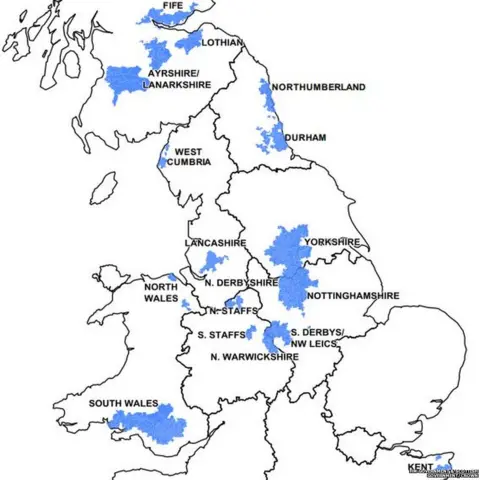 HM Government & Scottish Government/Crown Location of the former coalfields