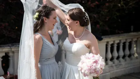 James Gourley Photography Lauren (right) and her bridesmaid