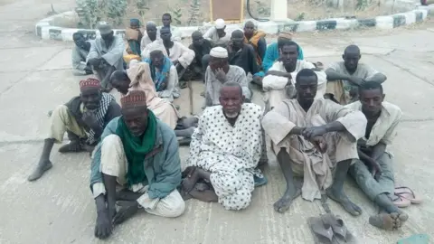Nigerian Army Photo released by Nigerian Army showing people it says have escaped from Boko Haram